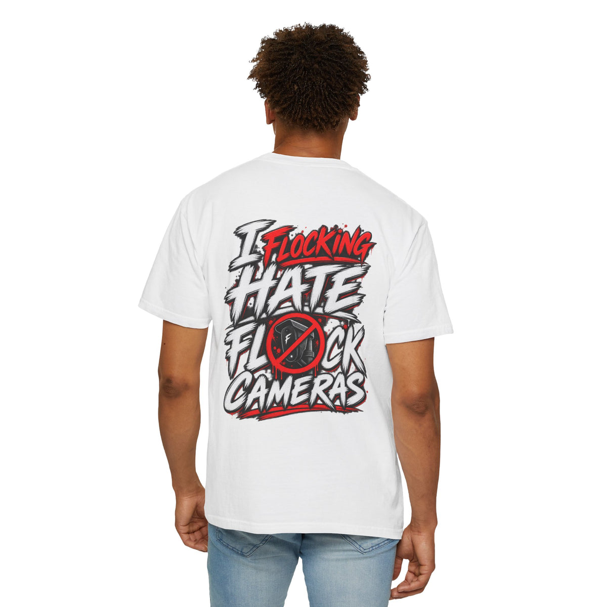 I Flocking Hate Flock Cameras Back Graphic